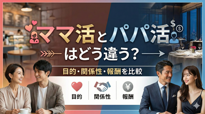 ママ活とパパ活はどう違う？目的・関係性・報酬を比較